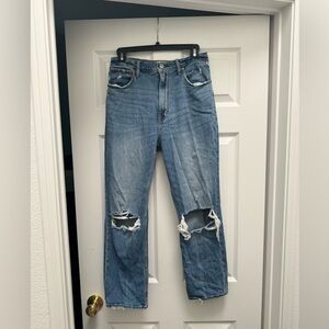 Abercombie and Fitch The Ankle Straight Ultra High Rise